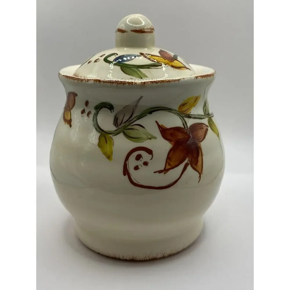Maxcera Handcrafted In China Sugar Bowl And Creamer Leaf Vine